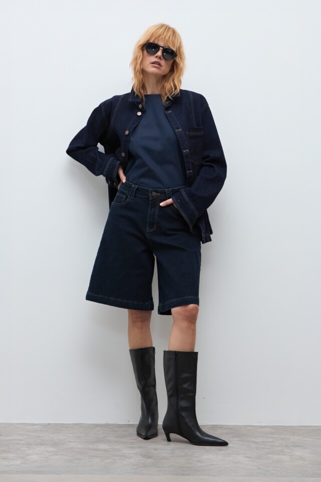 Bermuda de jean jean oscuro