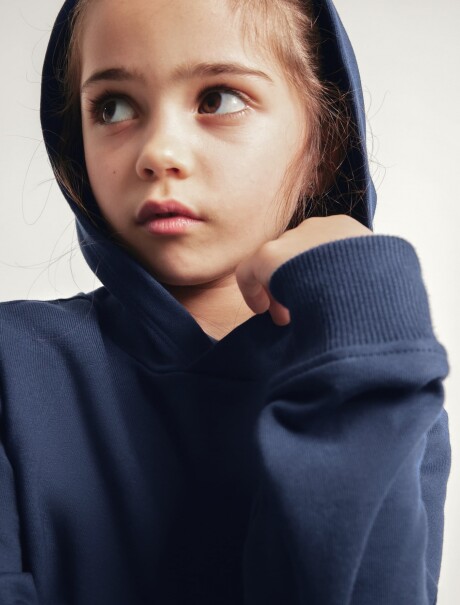SUDADERA BÁSICA UNISEX DE FELPA CON CAPUCHA AZUL