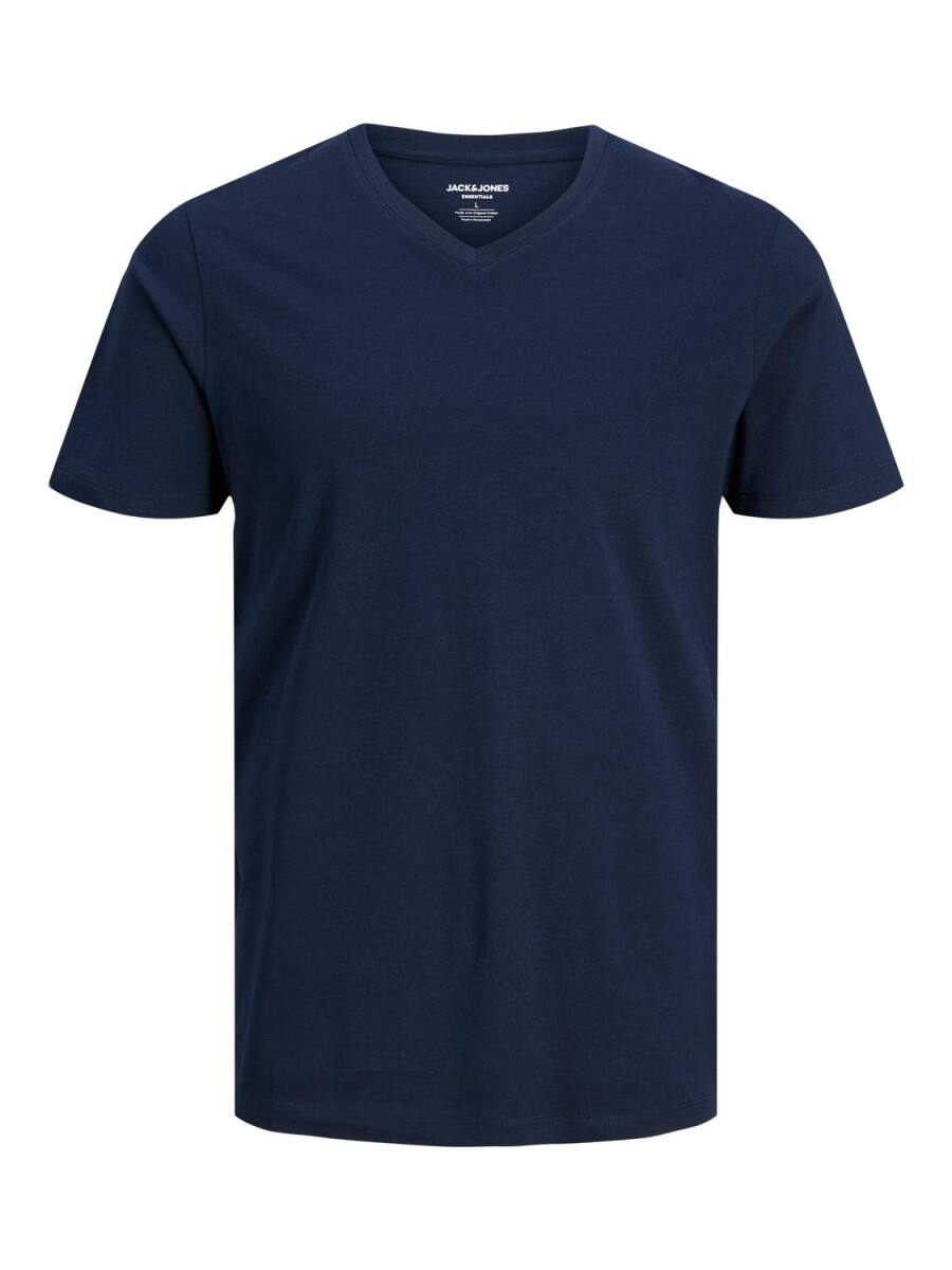 Camiseta Organic Cuello V Clásica - Navy Blazer 