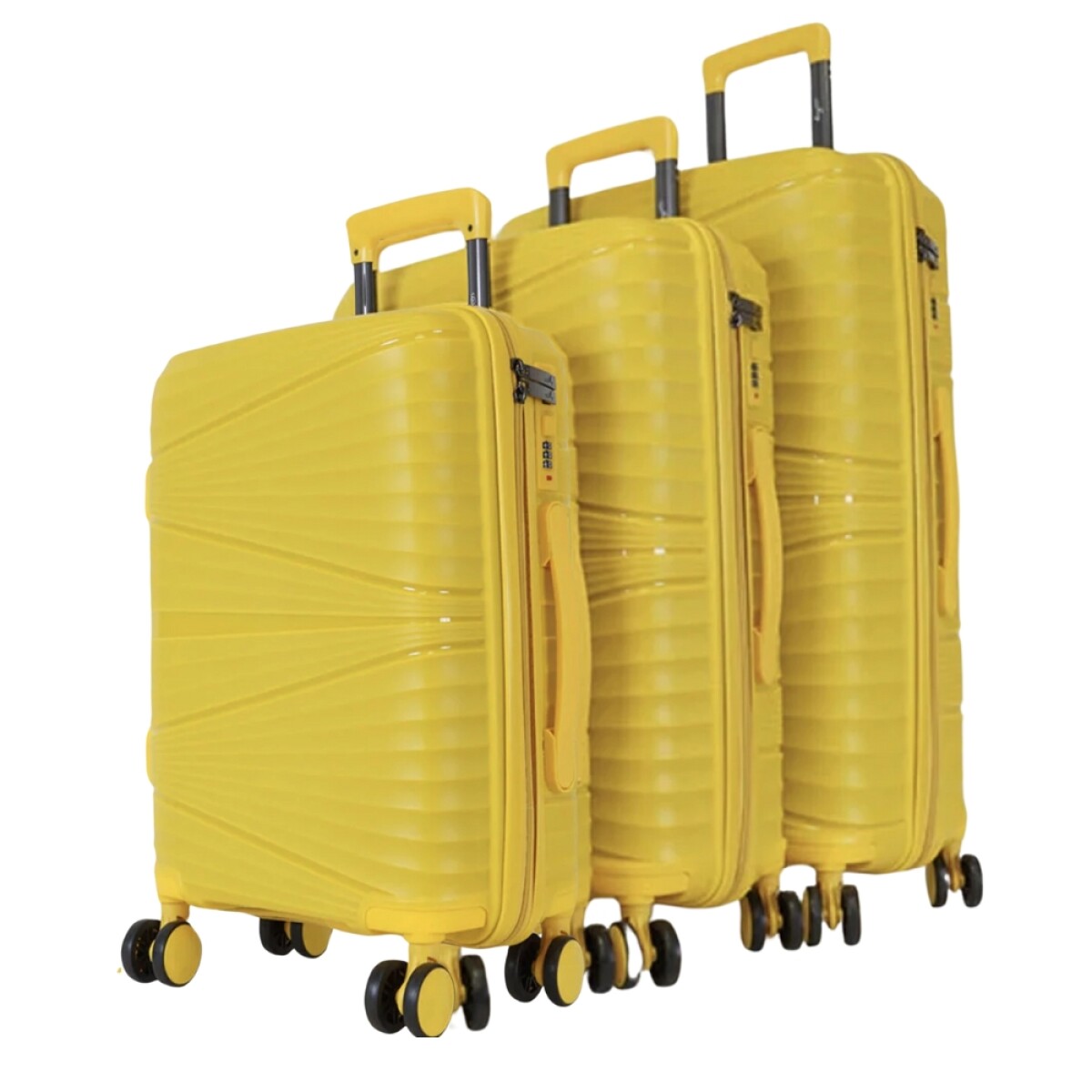 Set de 3 valijas en polipropileno - Amarillo 
