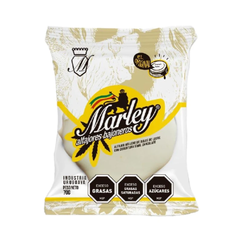 Alfajor GB blanco Marley - 1 ud. - 70 g Alfajor GB blanco Marley - 1 ud. - 70 g