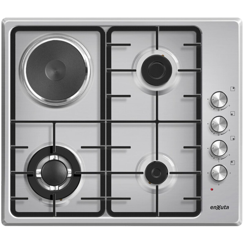 ANAFE DE EMPOTRAR CON 3 HORNALLAS A GAS Y 1 DISCO ELÉCTRICO INOX ENXUTA ANAFE DE EMPOTRAR CON 3 HORNALLAS A GAS Y 1 DISCO ELÉCTRICO INOX ENXUTA