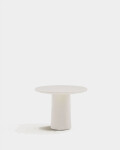 Mesa de centro Albanella de cemento con acabado blanco brillante Ø65 cm