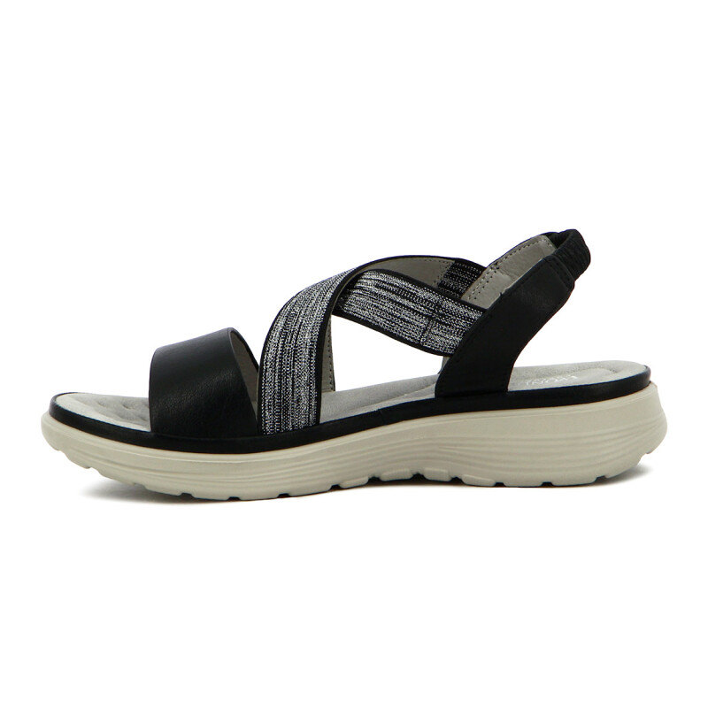 Sandalias Mujer Wonder Confort Tiras Cruzadas Negro
