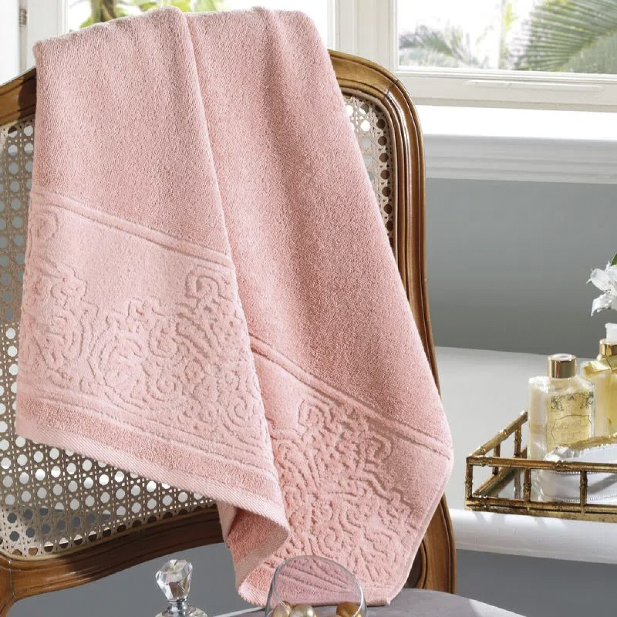 Toalla Baño Comfort Dohler 100% Algodón 70 x 140 cm - 6512-ROSA 