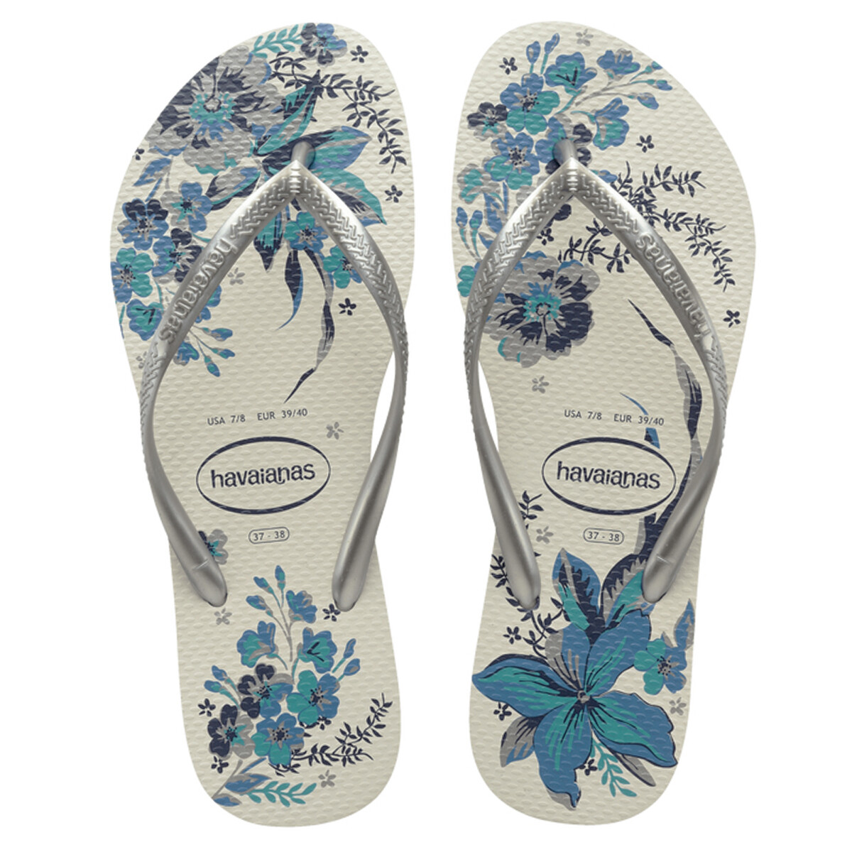 Sandalias de Mujer Havaianas Slim Organic - Blanco - Plateado 