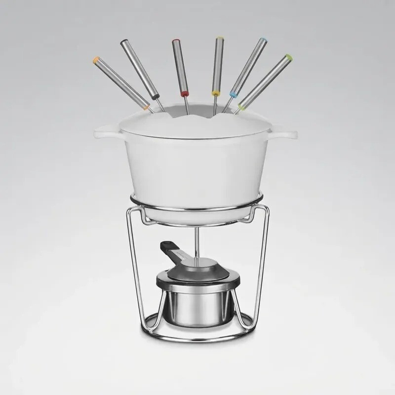 JUEGO DE FONDUE HIERRO FUNDIDO BLANCO - CUISINART JUEGO DE FONDUE HIERRO FUNDIDO BLANCO - CUISINART