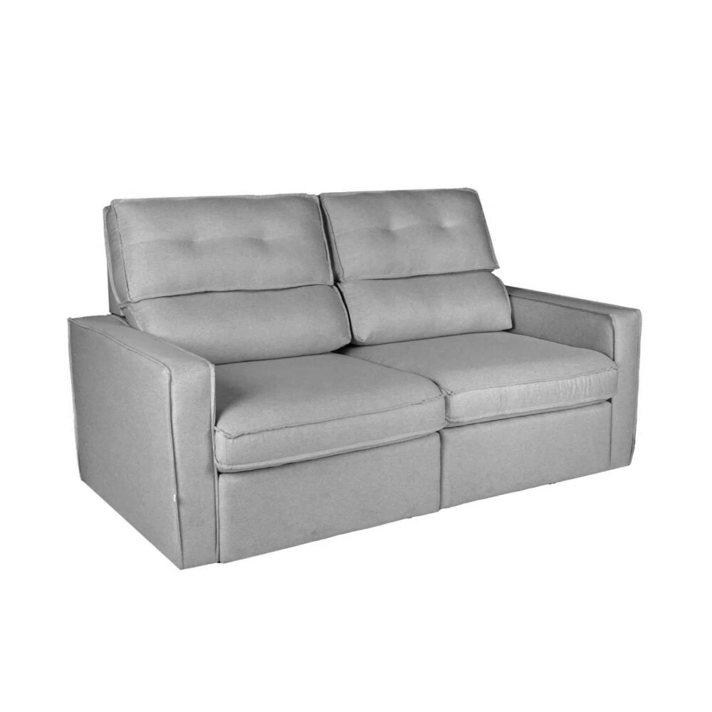 SOFA RETRACTIL 2 CUERPOS TELA GRIS AMBAR