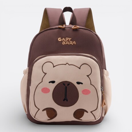 Mochila Capibara Preescolar Niña Niño Marrón