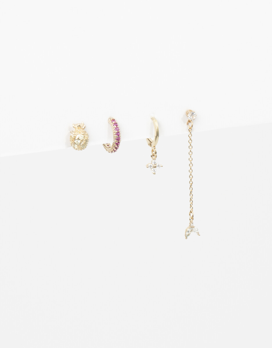 Set De Aros Con Cubic Zirconia 