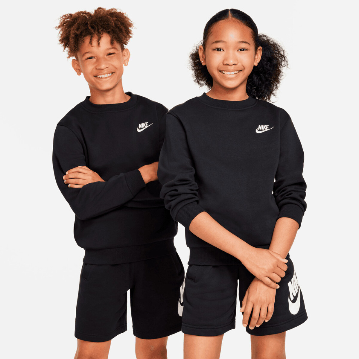 Remera Nike Sportswear Club Fleece de Niños - Negro 