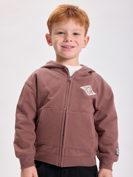 Campera deportiva estampada Marrón