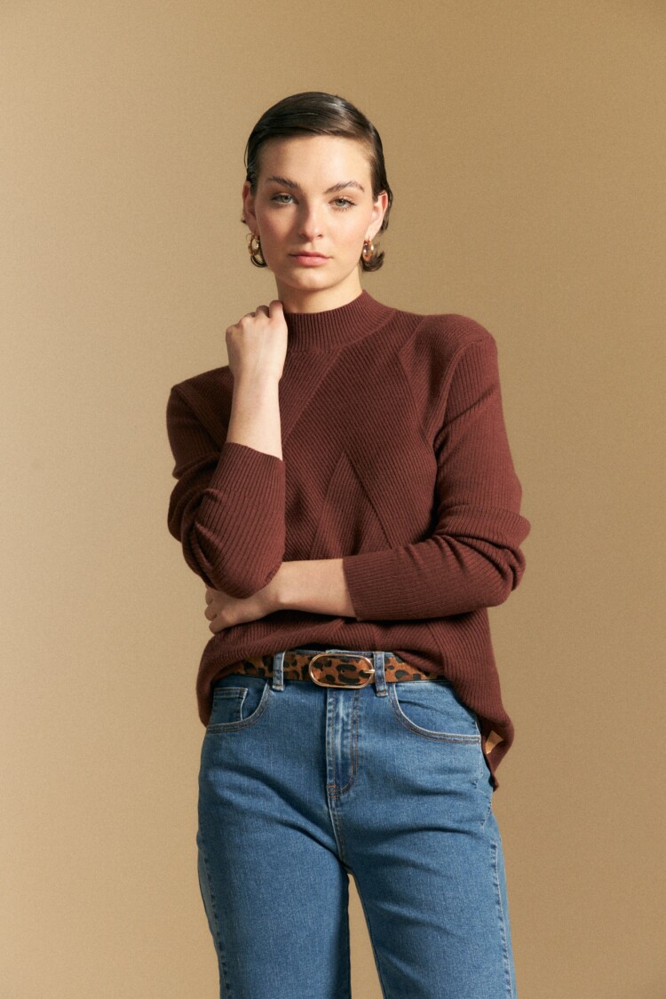 POLERA PIURA Marrón Corteza