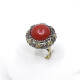 Anillo Antiguo En Plata, Oro 18K Y Coral Anillo Antiguo En Plata, Oro 18K Y Coral