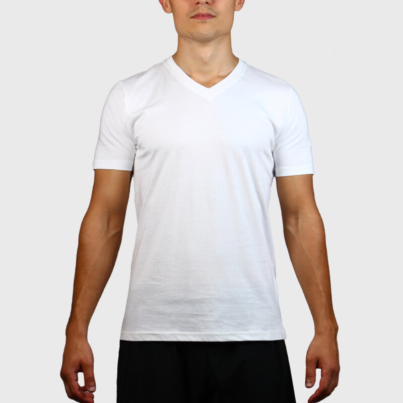 Diadora Hombre T-Shirt Deportivo Escote en V Neck Blanco