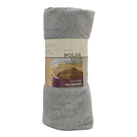 Manta Polar Frazada de 1 Plaza 127x152cm Varios Colores Gris Claro
