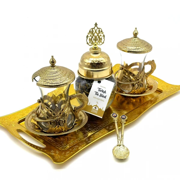 Set de té para dos personas Dorado