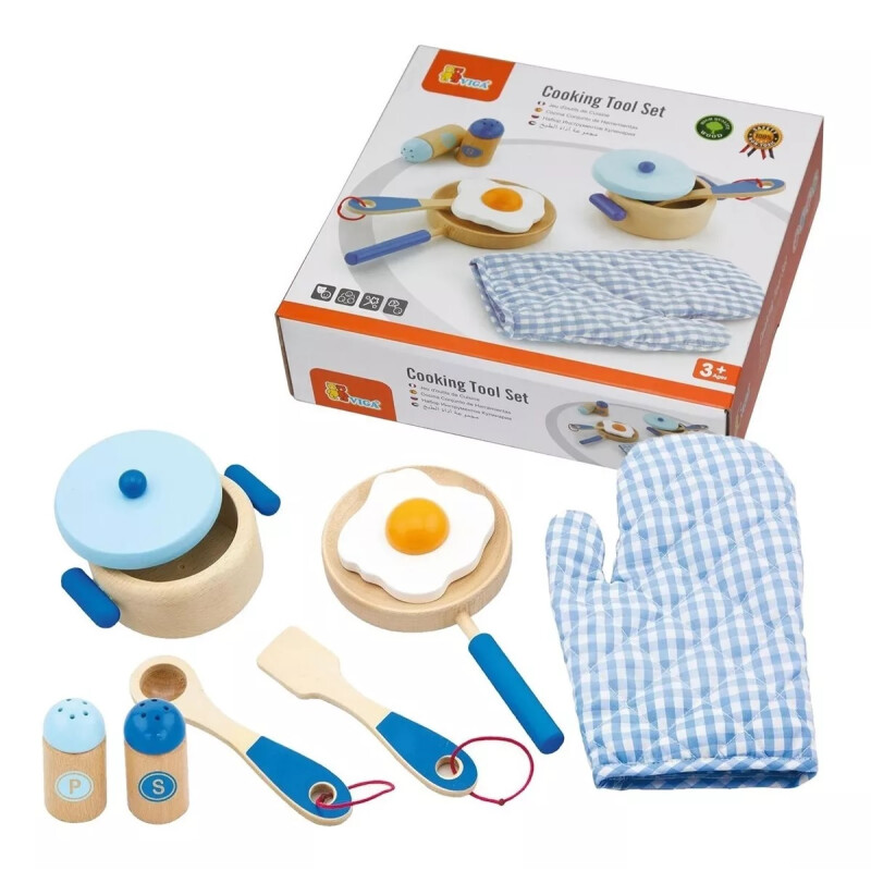 Mi Primer Set De Cocina Celeste De Madera Para Niños Viga Mi Primer Set De Cocina Celeste De Madera Para Niños Viga