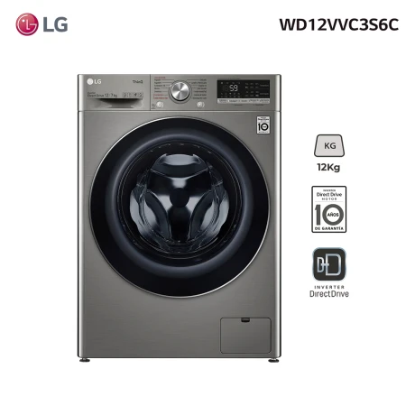 Lavasecarropas frontal LG inverter 12Kg WD12VVC4S6C 001