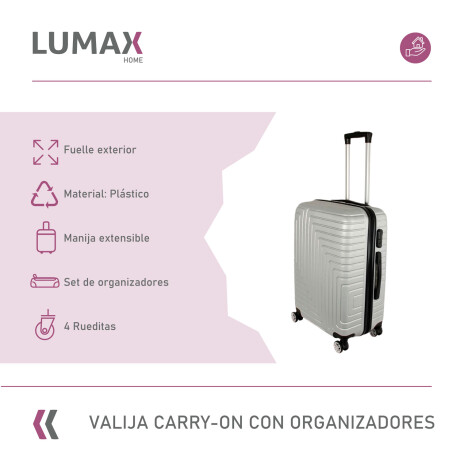Valija Carry-on de mano Rígidas Con Organizadores Plateado