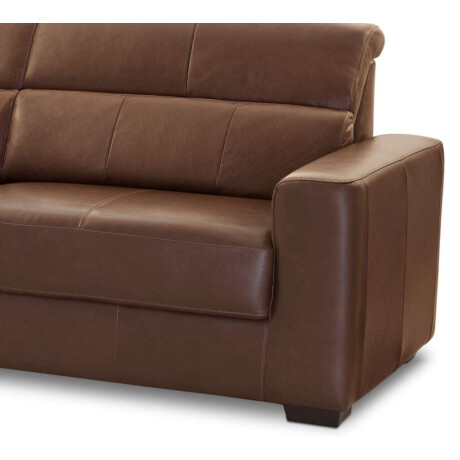 Sillon 100% Cuero 3 Cuerpos Sublime Caramelo