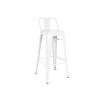 Taburete Tolix en metal con respaldo Blanco