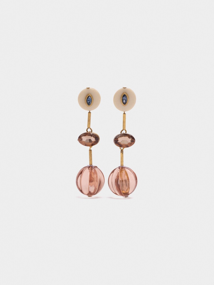 Pendientes Largos De Resina multicolor