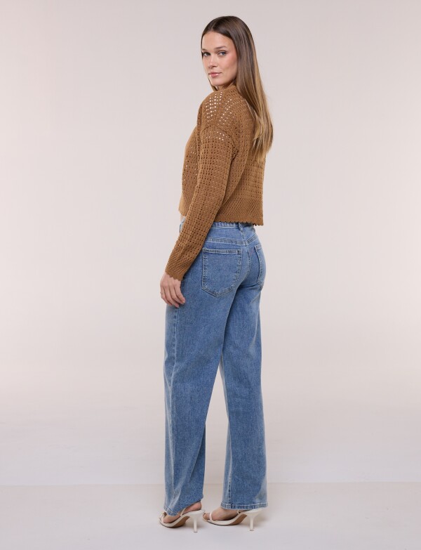 Cardigan Corto Calado TOSTADO