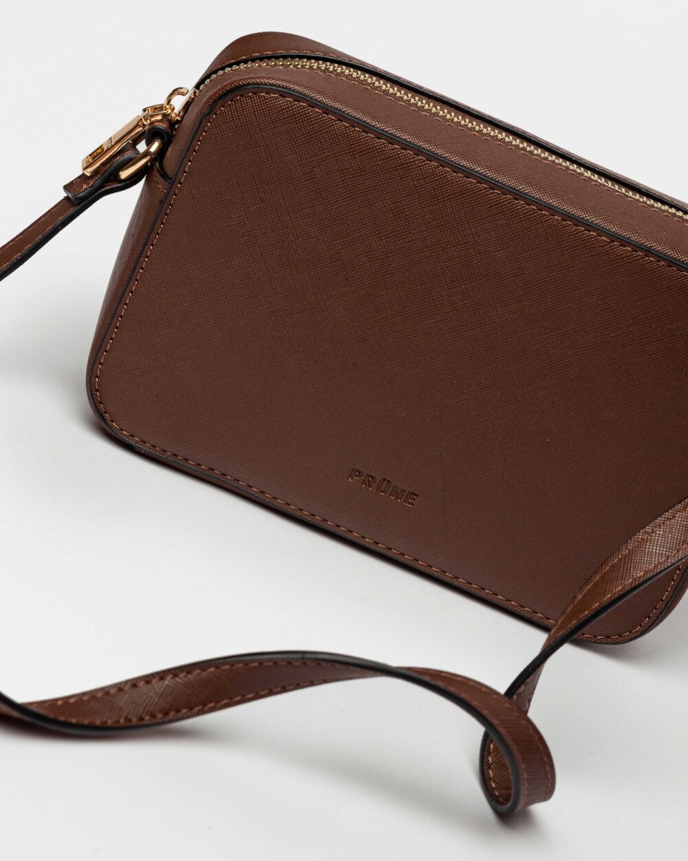 Mini Bag Lane En Efecto Cuero Zaffiano Marron