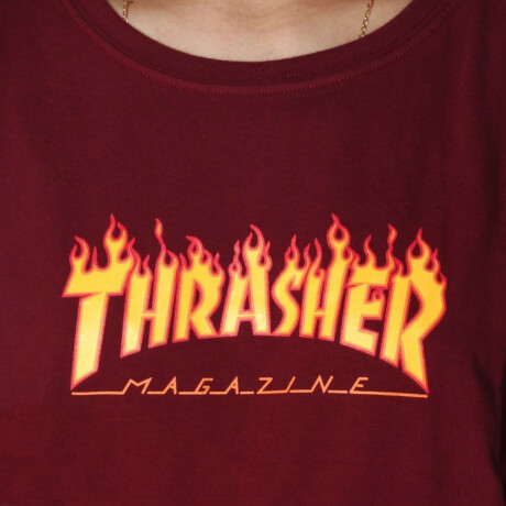Remera Thrasher Mujer Flame Logo - Bordó Bordó