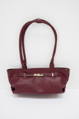 Golden Leather Bag Bordeaux