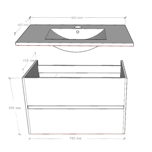 MUEBLE NOVELLO Beige PVC con BACHA 80X46.5X50 GAMAS DE BEIGE