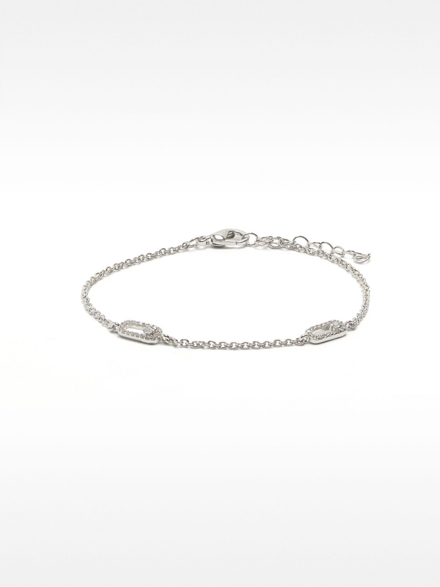 Pulsera Con Circonitas plateado