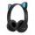 Auriculares BT Plegables Orejas Gato con Luz LED RGB Negro