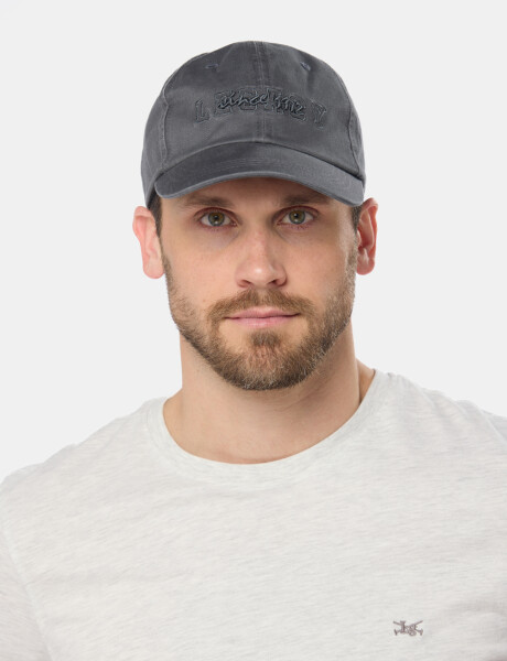 GORRO VISERA DE LONA BORDADO Gris