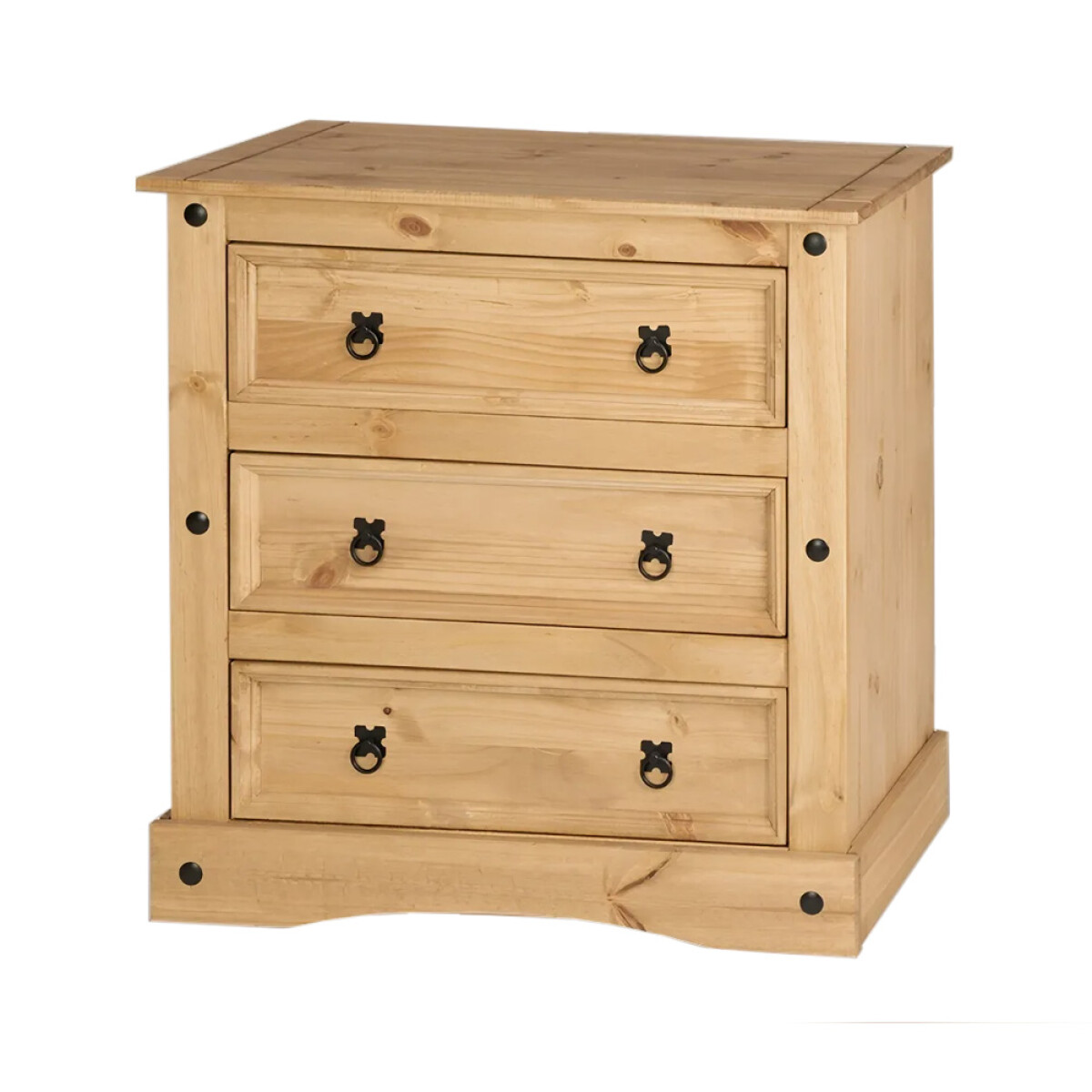 CÓMODA CAJONERA GUARDARROPA 3 CAJONES EN MADERA MACIZA - LÌNEA MEXICANA - COLOR MADERA 