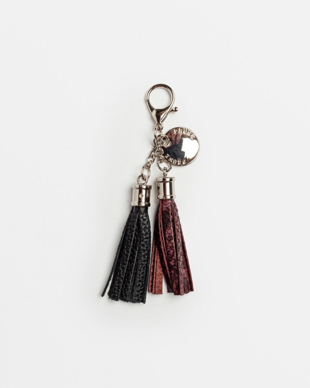 Llavero Kumasi En Cuero Snake Metalizado Bordeaux