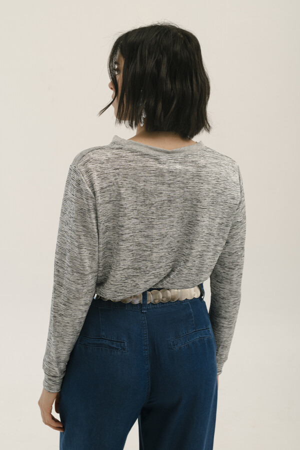 REMERA BRILLO PLATA