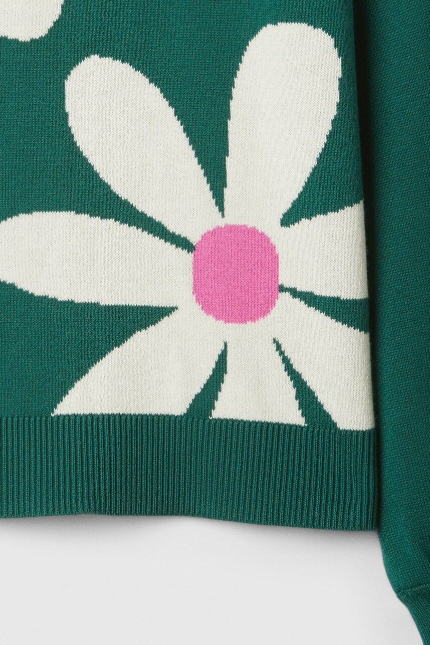 Buzo Intarsia Niña Flowers