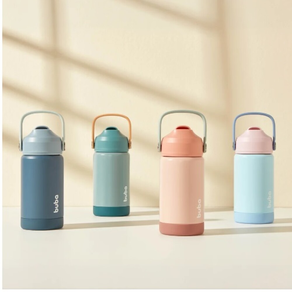 Vaso termico botella doble pared BUBA azul
