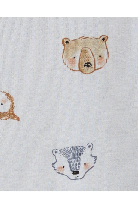 Pijama uno pieza de algodón, con pie, diseño animales Pijama uno pieza de algodón, con pie, diseño animales