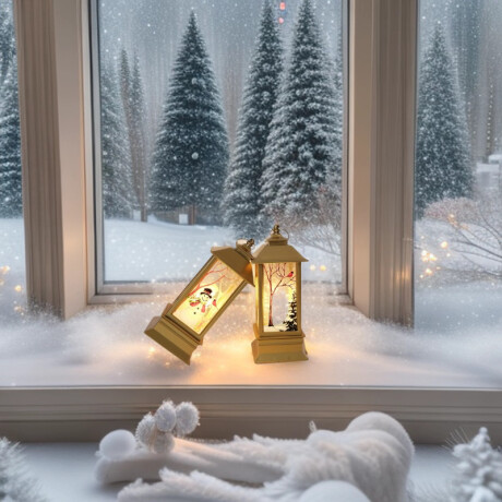 Farol Navideño Chico Dorado