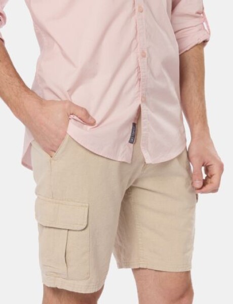 BERMUDA CARGO DE LINO Beige