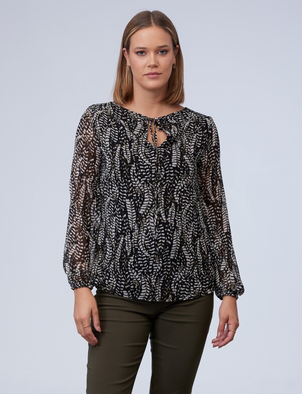 Blusa Print MULTI/NEGRO