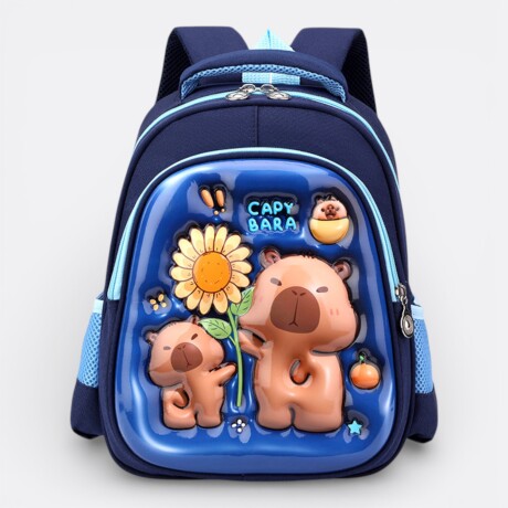 Mochila Capibara Labubu Preescolar 3d Relieve Capibara Girasol