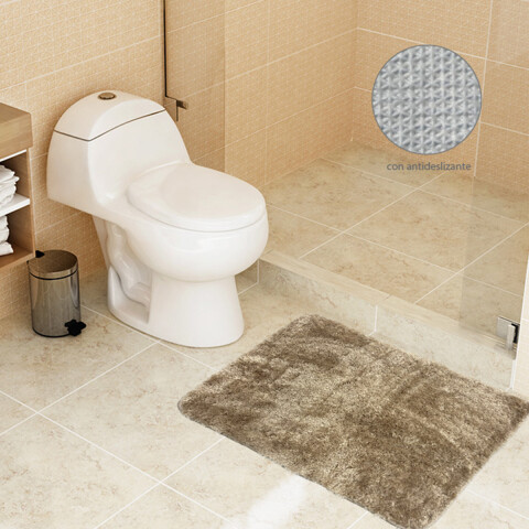 Alfombra Baño con Pelo Largo Home Class 40 x 60 cm BEIGE