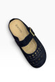 Zueco calado con hebilla BT405 Negro