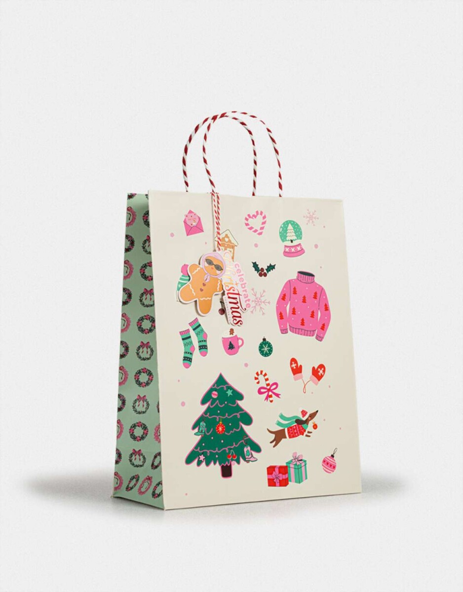 Bolsa De Regalo Navideña - Combinacion Multicolor 