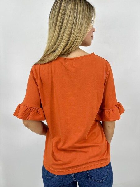 T-SHIRT SLOWLY S2404 TERRACOTA