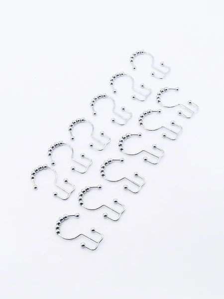 SET DE GANCHOS CORTINA DOBLES PLATEADO
